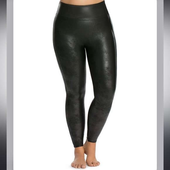 Spanx Faux Leather Moto Leggings Plus Size 1X Black - Picture 1 of 6